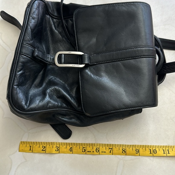 Nine West Retro Mini Leather Top Flap Draw String Backpack - Picture 12 of 16